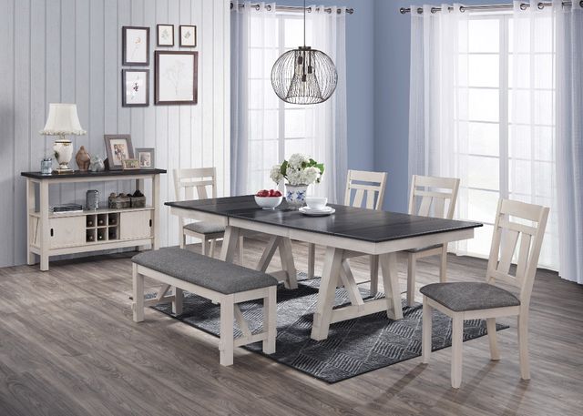 Crown Mark Maribelle Chalk/Warm Gray Dining Bench-1