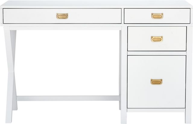 Linon Peggy White Side Storage Desk-2