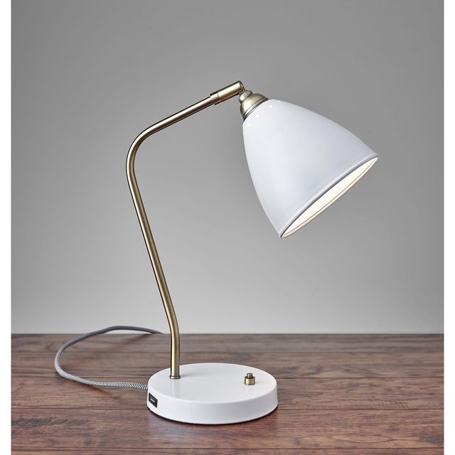 Adesso® Chelsea White Desk Lamp-1