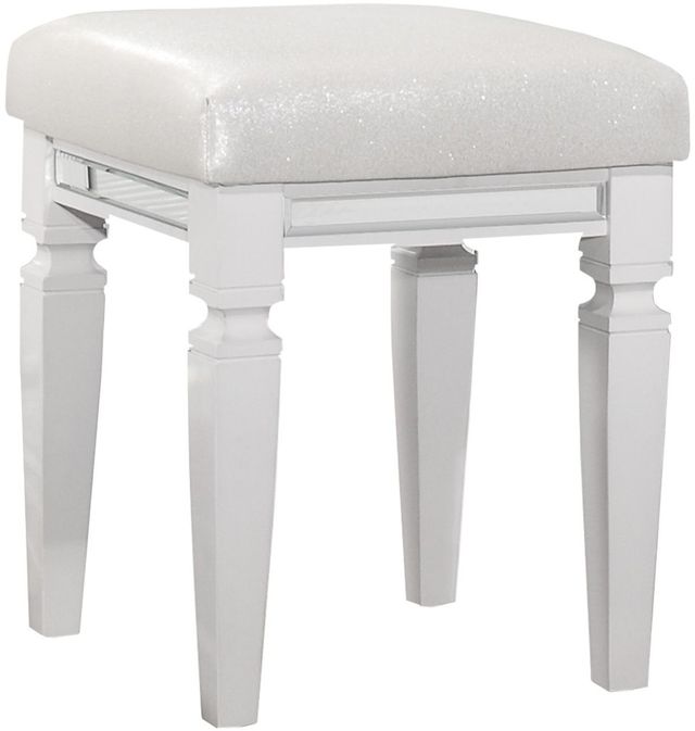 Mazin Furniture Tamsin White Metallic Vanity Stool-0