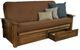 Kodiak Furniture Washington Linen Cocoa/Rustic Walnut Full Storage Futon with Mattress-0