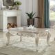 ACME Furniture Gorsedd Brown Marble Top Coffee Table with Golden Ivory Base-1