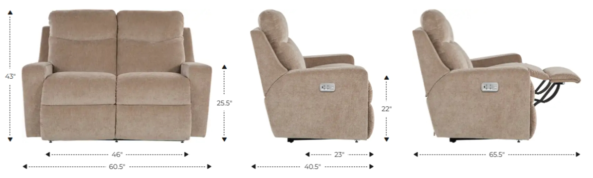 La-Z-Boy® Emmons Oak Leather Power Reclining Loveseat with