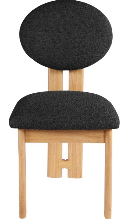 Meridian Furniture Napa Black/Natural Boucle Upholstered Dining Chair-1