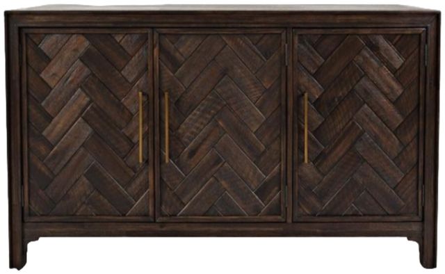 Jofran Inc. Gramercy Dark Brown Chevron 3-Door Accent Cabinet-0