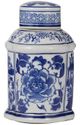 A & B Home 2-Piece Blue/White Porcelain Jars Set-2