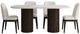 Elements International Sylvie 5-Piece Dark Brown/White Oval Dining Set-0