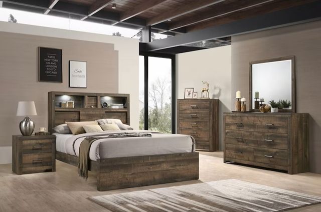 Elements International Bailey 5-Piece Warm Walnut Youth Full Panel Bedroom Set-0