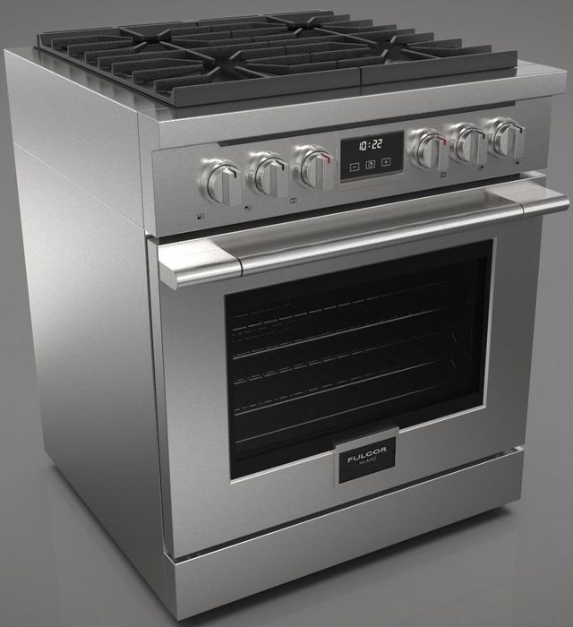 Fulgor Milano® Accento 400 Series 30" Stainless Steel Pro Style Gas Range-1