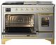 Ilve® Majestic III 48" Stainless Steel Pro Style Dual Fuel Liquid Propane Range with Triple Glass Door and Brass Trim-3