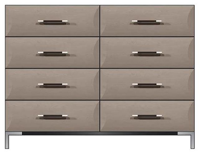 Country View Woodworking Customizable American Modern 56" 8-Drawer Metal Fronts Legs Dresser-0