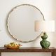 Uttermost® Crinkle Champagne Leaf Round Mirror-2