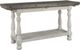 Signature Design by Ashley® Havalance Gray Flip Top Sofa Table with Vintage White Base-2
