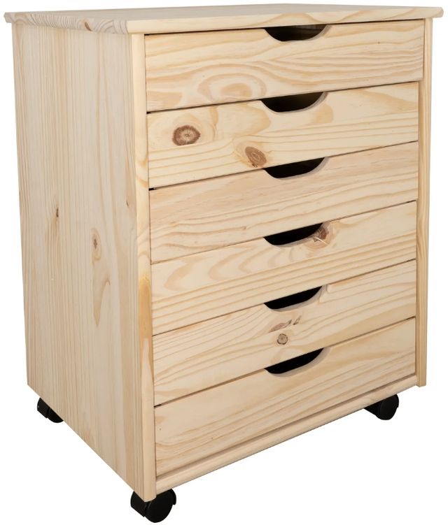 Linon Rudy Unfinished Wide Rolling Storage Cart-4