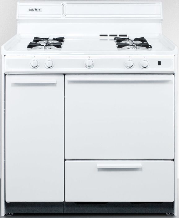 Summit® 36" White Pro Style Gas Range-0