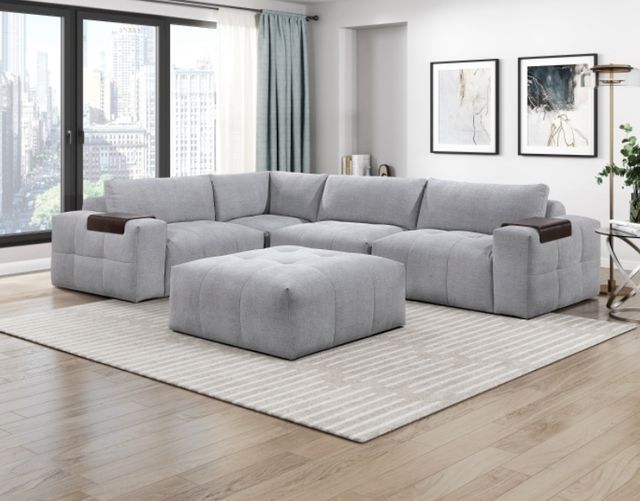 Homelegance® Tidal 5-Piece Gray Modular Sectional with Ottoman-1