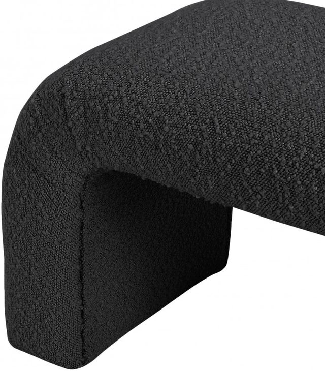 Meridian Furniture Niagara Black 28" Boucle Fabric Bench-3