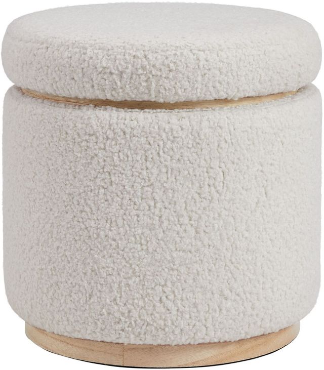 Linon Sunny Natural/White Storage Ottoman-0