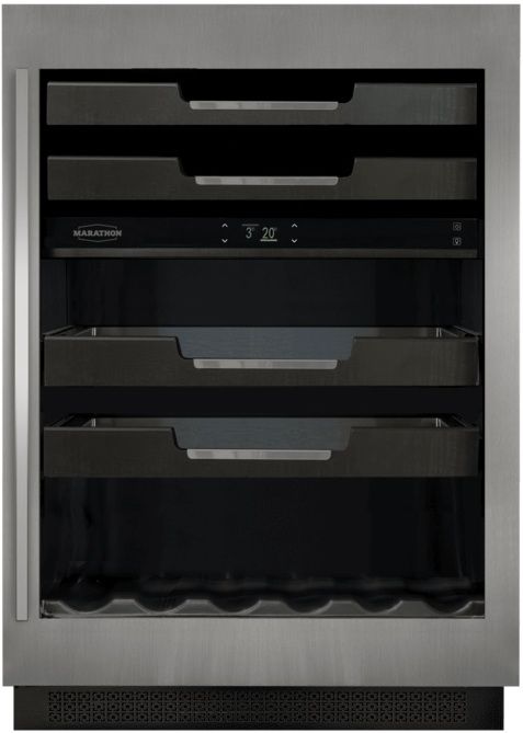 Marathon M4 Series 24” 5.3 Cu. Ft. Stainless Steel Built-In Dual Zone Wine Cooler-1