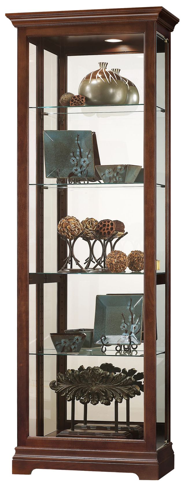 Howard Miller® Brantley VI Cherry Bordeaux Curio Cabinet-1
