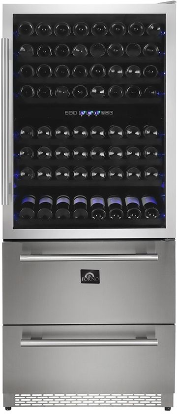FORNO® 30" Anti-Fingerprint Stainless Steel Wine Cooler-0