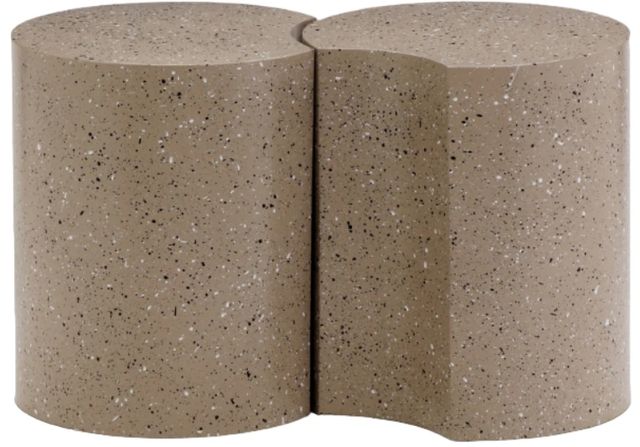 Meridian Furniture Dimple 2-Piece Taupe 16" Modular Nesting End Table Set-0