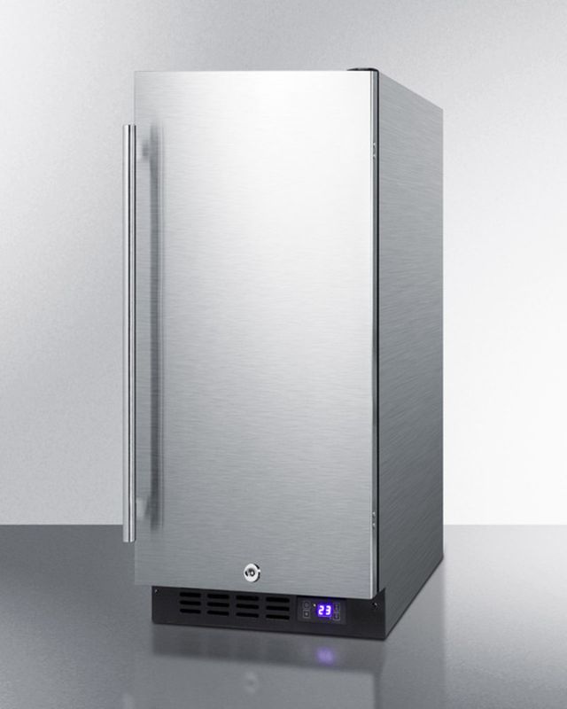Summit® 15" 2.5 Cu. Ft. Stainless Steel Upright Freezer-1