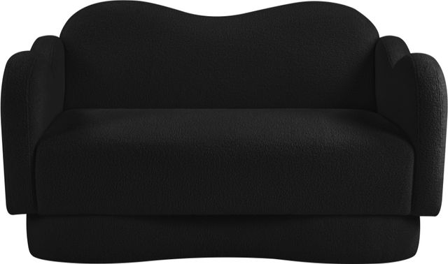 Meridian Furniture Bloom Black Teddy Fabric Loveseat-1