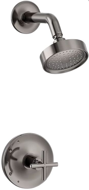 KOHLER® Purist® Rite-Temp® Vibrant Titanium 2.5 GPM Shower Trim Kit with Cross Handle-0