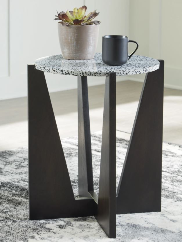Signature Design by Ashley® Tellrich White Accent Table with Black Base-4