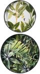 A & B Home 2-Piece Black/Green Botanical Decorative Trays-0