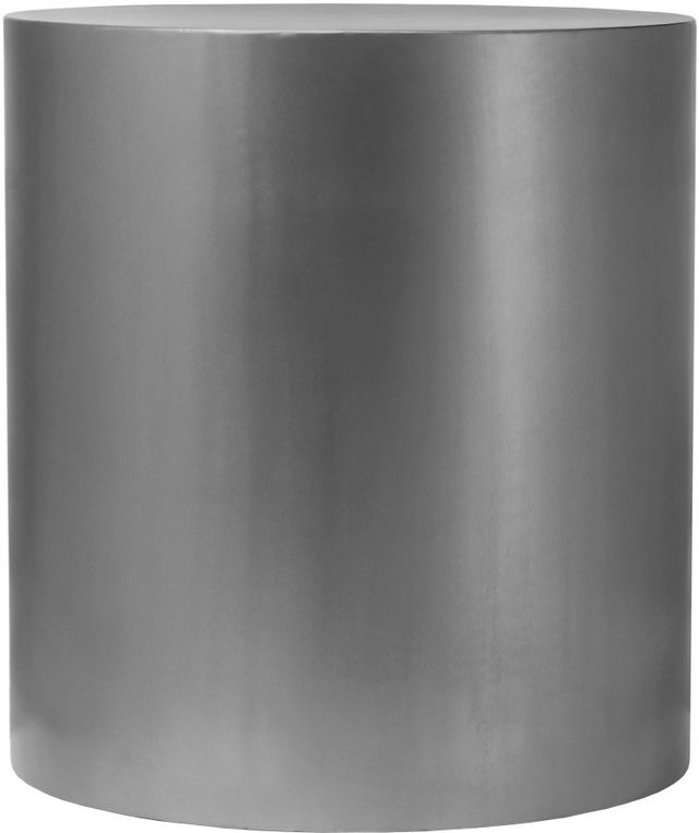 Meridian Furniture Cylinder Brushed Chrome End Table-1