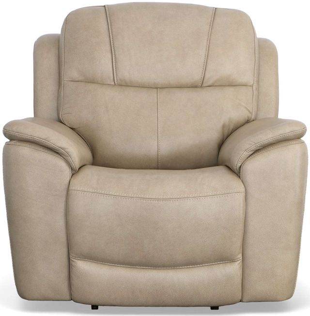 Flexsteel® Crew Pebble Power Recliner with Power Headrest and Lumbar-2