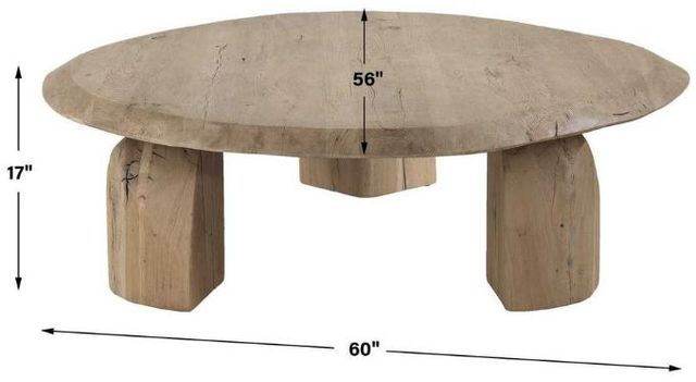 Uttermost® Tiernan Natural Reclaimed Oak Round Coffee Table-4