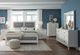 American Woodcrafters 1210 Dunescape Gray/White Queen Upholstered Panel Bed-1