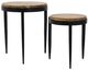YHD Raju 2-Piece Brown Nesting Tables Set with Black Base-2