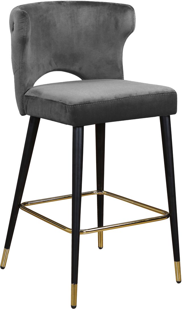Meridian Furniture Kelly Gray Velvet Counter Stool-0