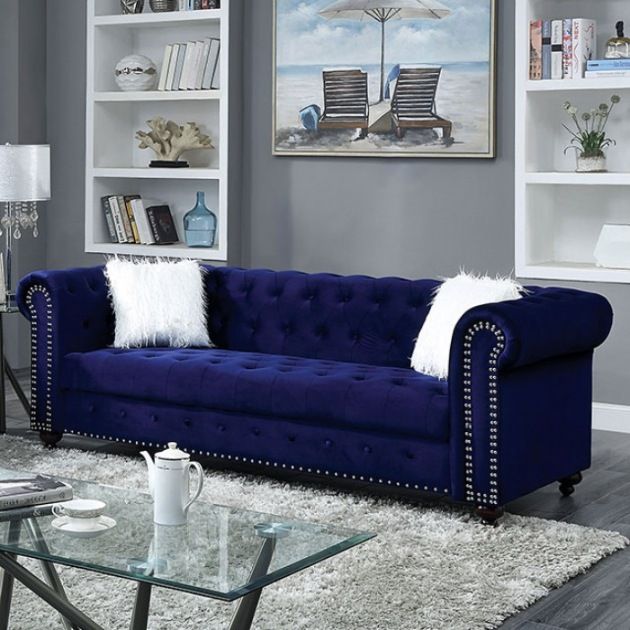 Furniture of America® Giacomo 2-Piece Blue Sofa Set-1