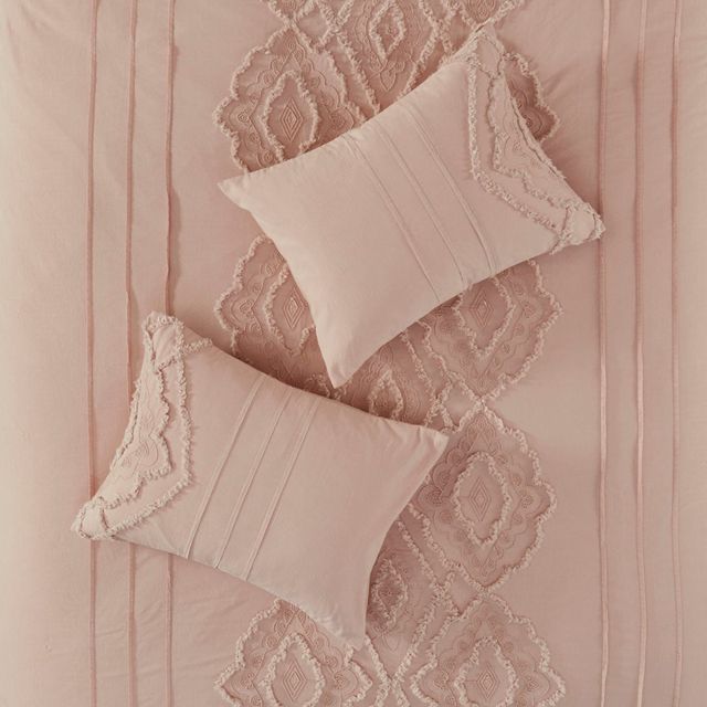 Olliix by Madison Park Margot 3 Piece Cotton Blush Full/Queen Comforter Set-3