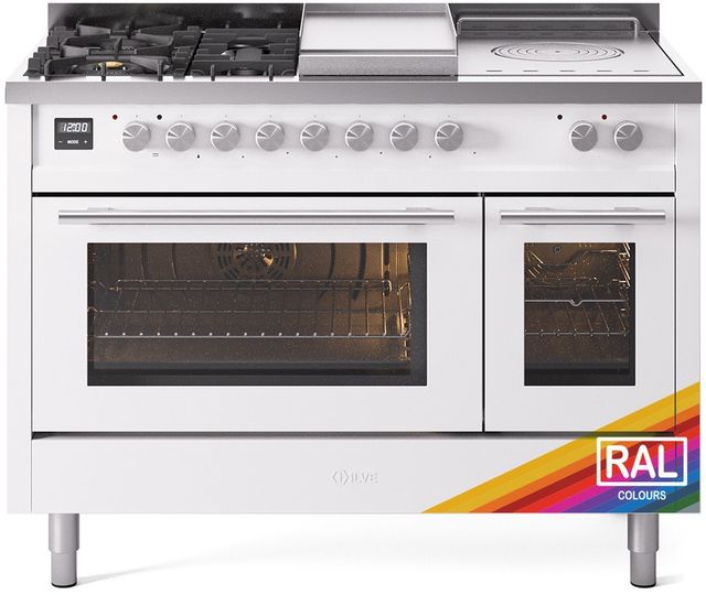 Ilve® Professional Plus II 48" Custom RAL Color Pro Style Dual Fuel Range-0