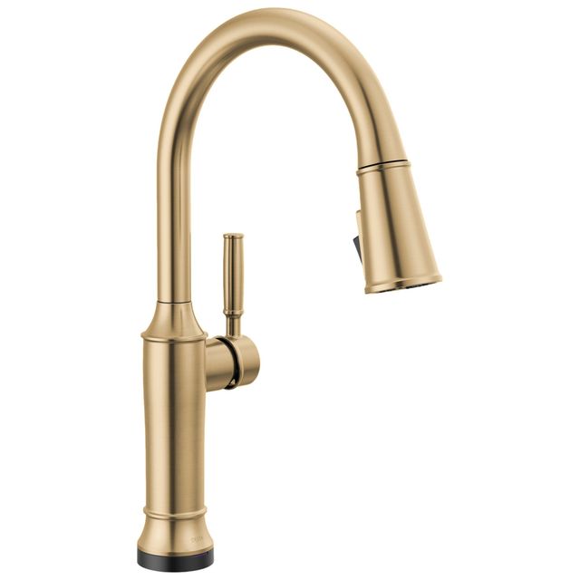 Delta Renaldi® Lumicoat® Champagne Bronze Touch2O® Technology Spring Kitchen Faucet with Touchless Technology-0