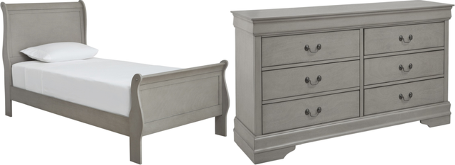 Signature Design by Ashley® Kordasky 2-Piece Dove Gray Twin Sleigh Bed Set-0