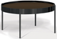 Korson Furniture Lanny Penny Glass Top Small Coffee Table with Black Metal Legs-0