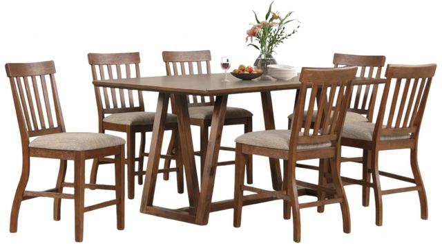 New Classic® Home Furnishings Putnam 7-Piece Walnut Counter Dining Set-0