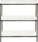 Four Hands Felix Hammered Gray/Polished White Nightstand-2