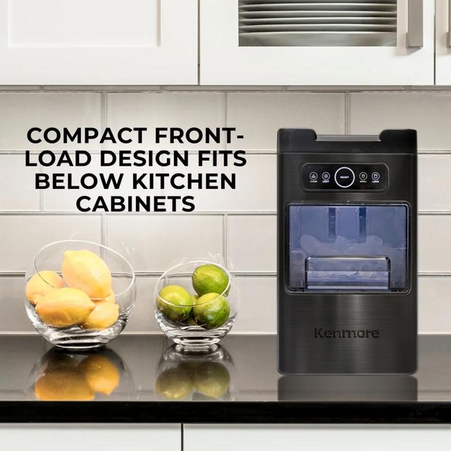 Kenmore® 8" 26 Lb. Black Stainless Steel Front Load Ice Maker-3