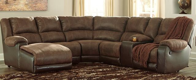 Signature Design by Ashley® Nantahala 6-Piece Coffee Reclining Left-Arm Facing Sectional and Chaise-1