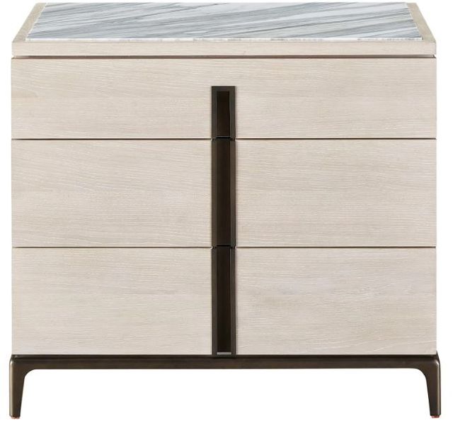 Universal Explore Home™ Erinn V x Universal Maren Satin Bronze/White Oak Nightstand-2
