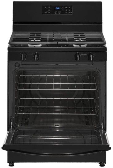 Whirlpool® 30" Black Freestanding Gas Range with Broiler Drawer-1
