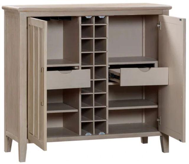 Modus Furniture Camden Chai Bar Cabinet with Stemware Rack and Wine Rack-3